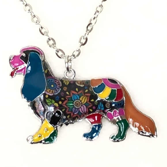 Jewelry - King Charles Cavalier Spaniel enameled necklace